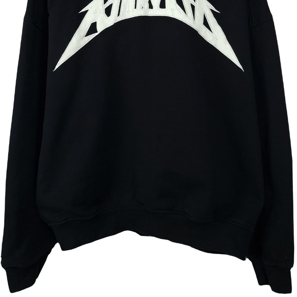 [아조바이아조] 빅로고 그래픽 오버핏 크롭 맨투맨 블랙 M19465 상품이미지5