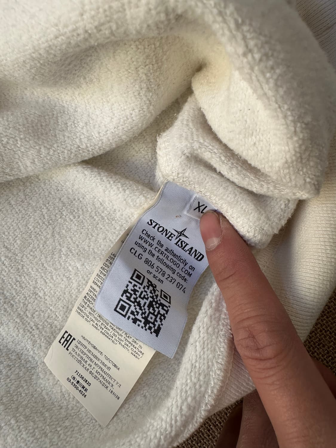 스톤아일드 후드티 화이트 XL  상품이미지5