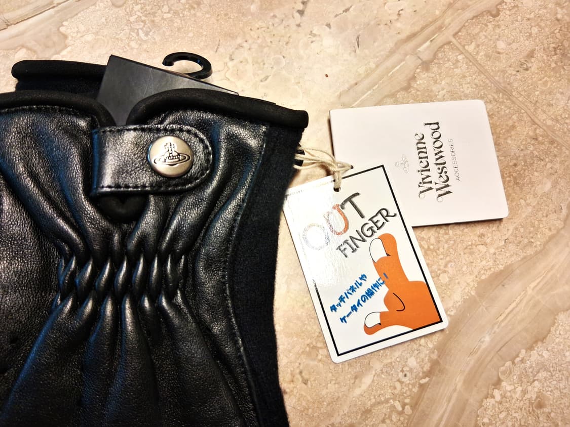 비비안 웨스트우드 아웃핑거 콤비 장갑 블랙 (새상품) 상품이미지6