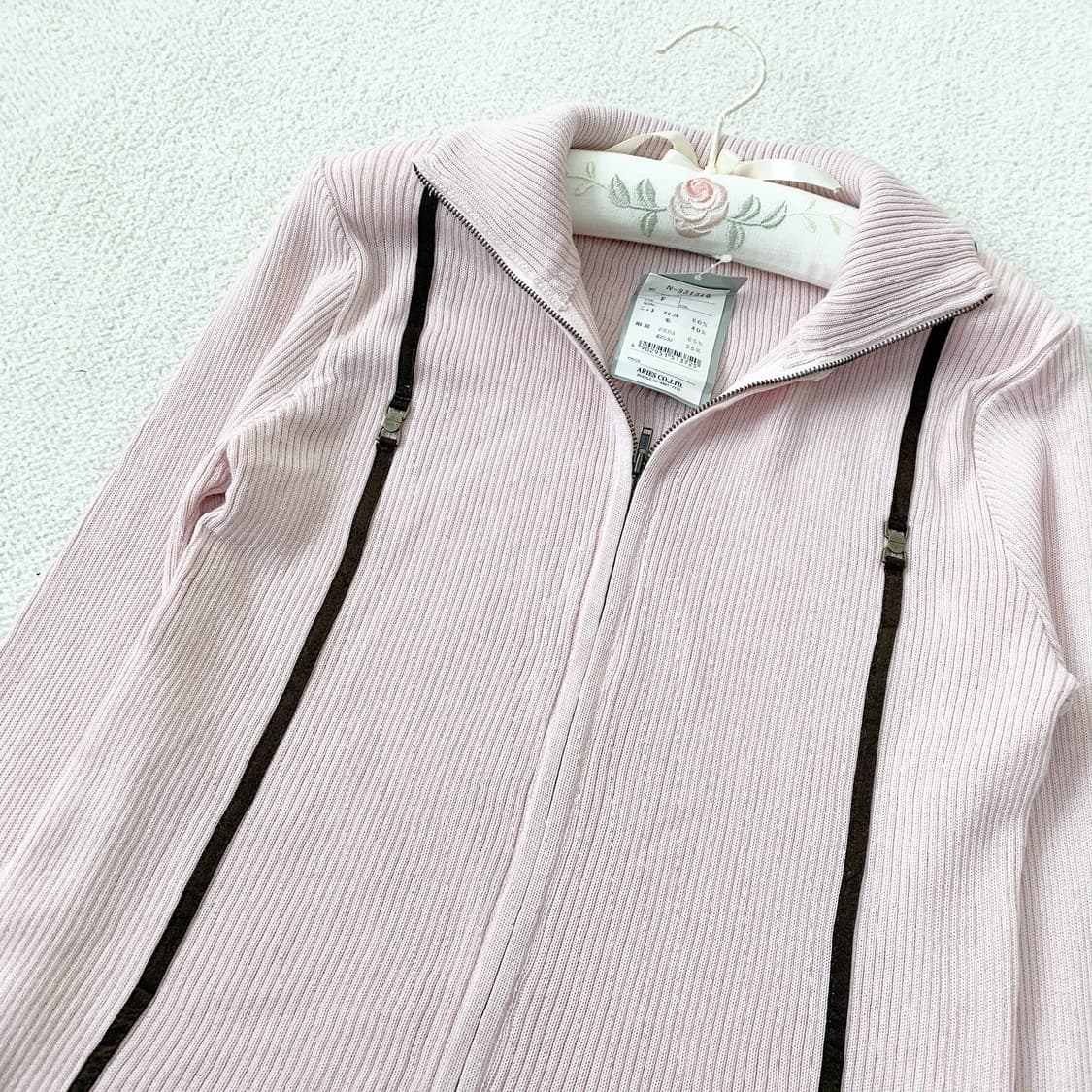 딸기초코 골지 여리핏 집업 상품이미지2