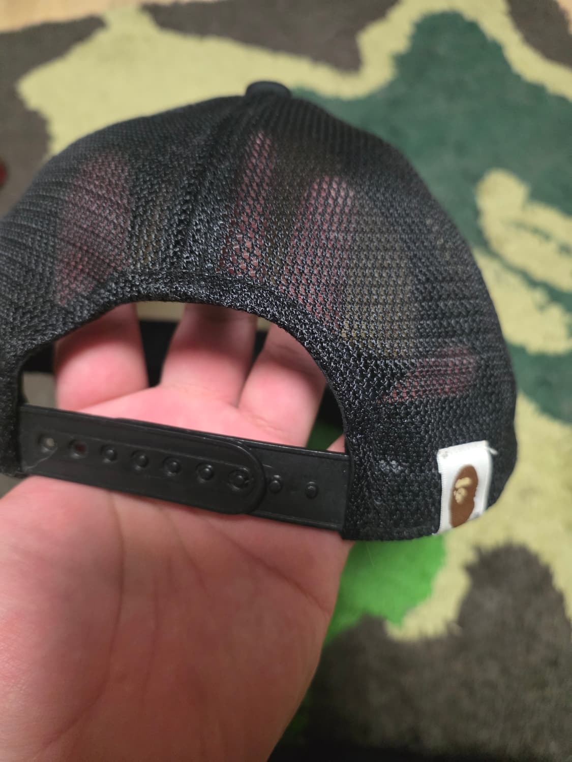 [OS]베이프 기본 컬리지 메쉬캡 블랙 상품이미지3