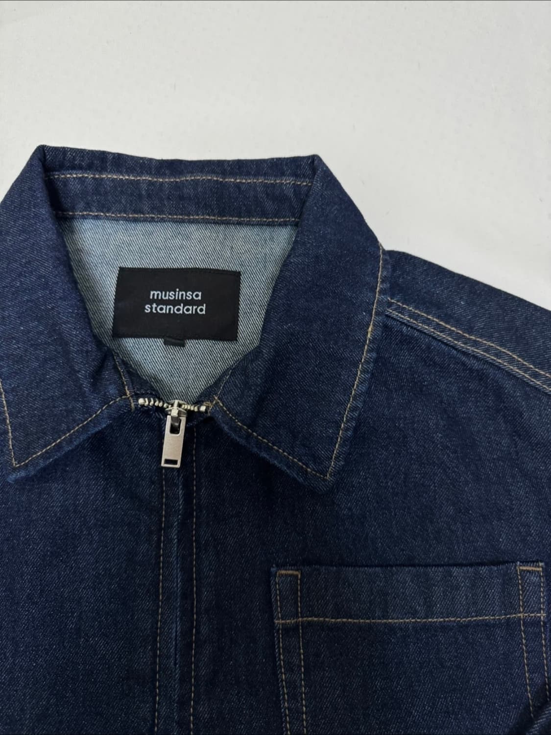 무신사 우먼즈 릴렉스드 크롭 데님 집업 재킷 [딥 인디고] s 상품이미지7