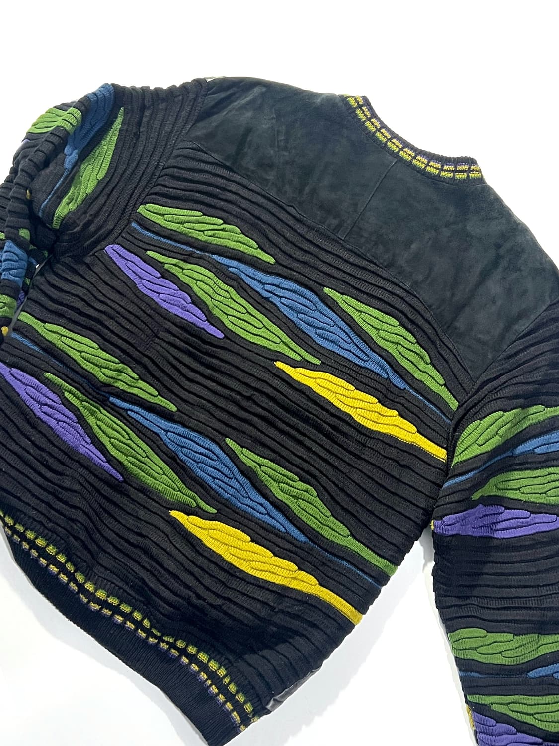 Saxony Vintage Leather Knit Sweater 상품이미지4