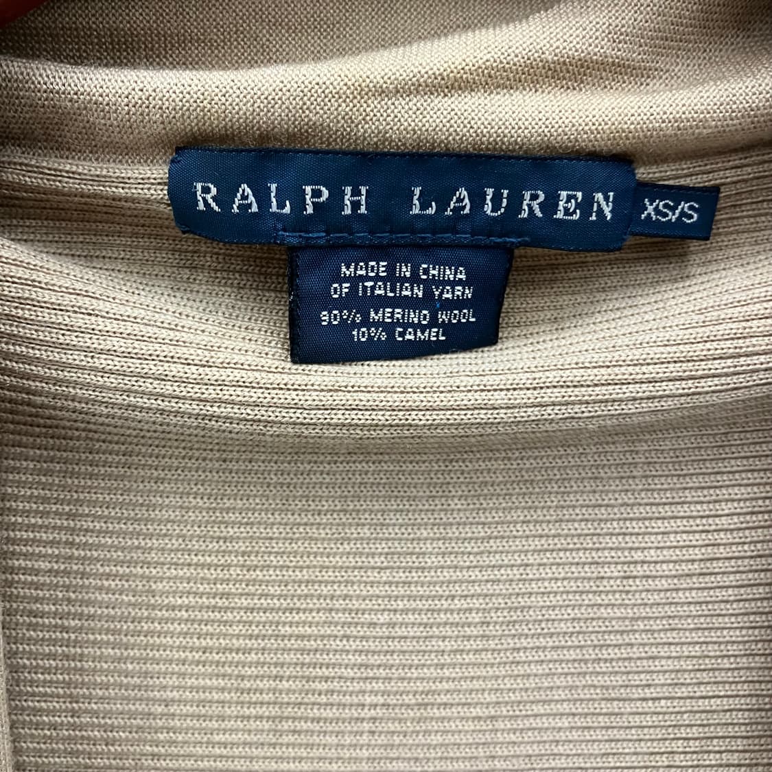 랄프로렌 베이지 숄카라 오픈 가디건 XS 상품이미지3