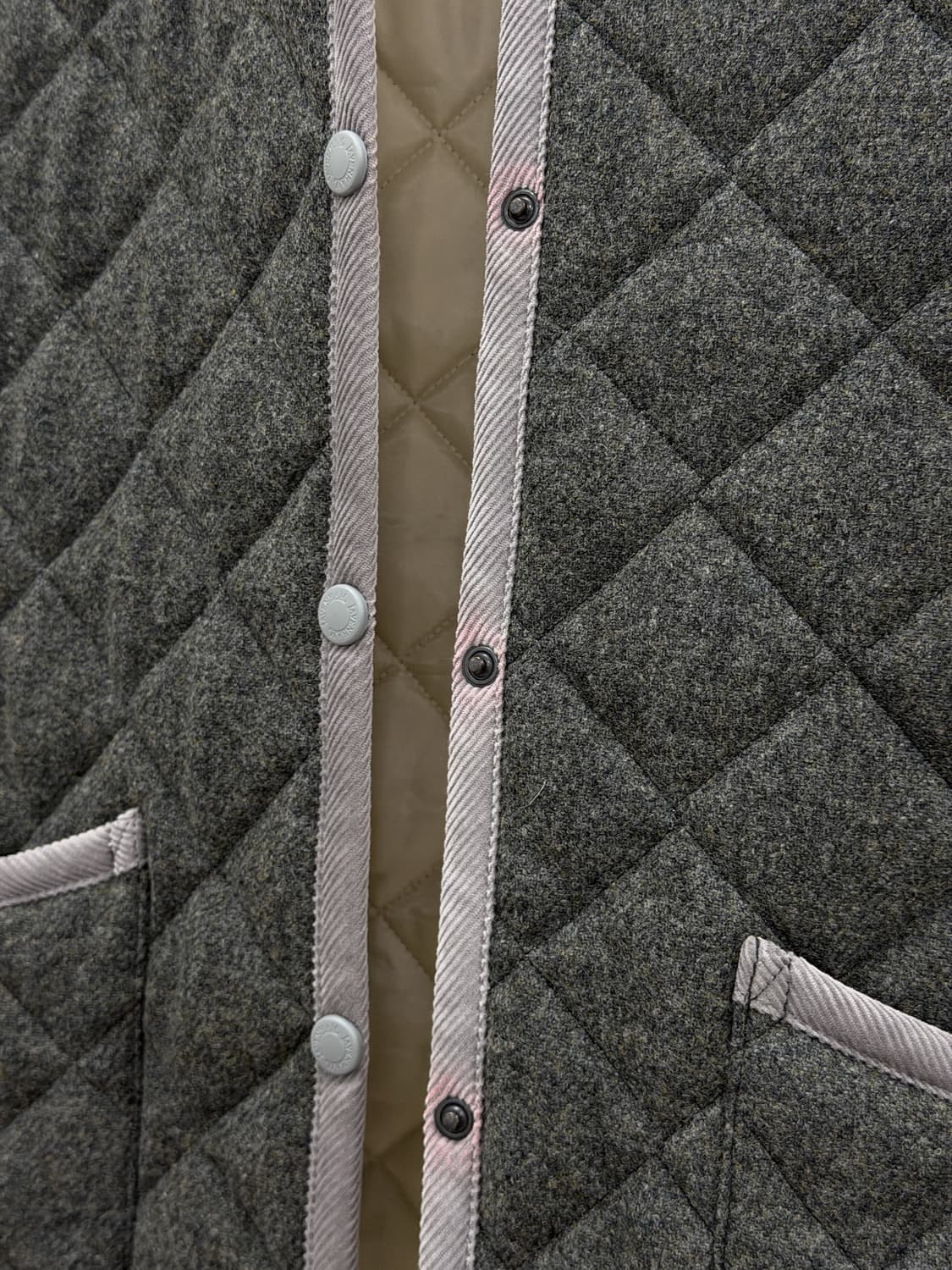 라벤햄 메리노 램스울 퀼팅 자켓 그레이 상품이미지6