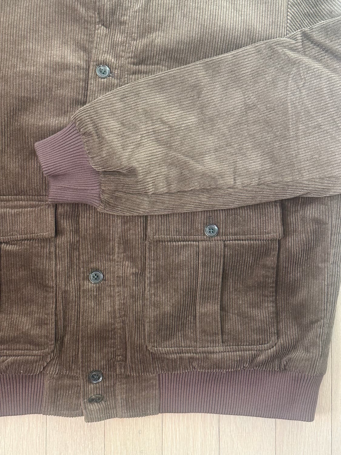 브라운 코듀로이 봄버 에비에이터 자켓(L) 상품이미지5