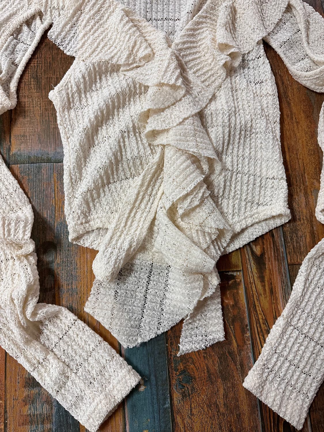 (F)KYO 컷아웃 프릴 져지 레이스 티 상품이미지7