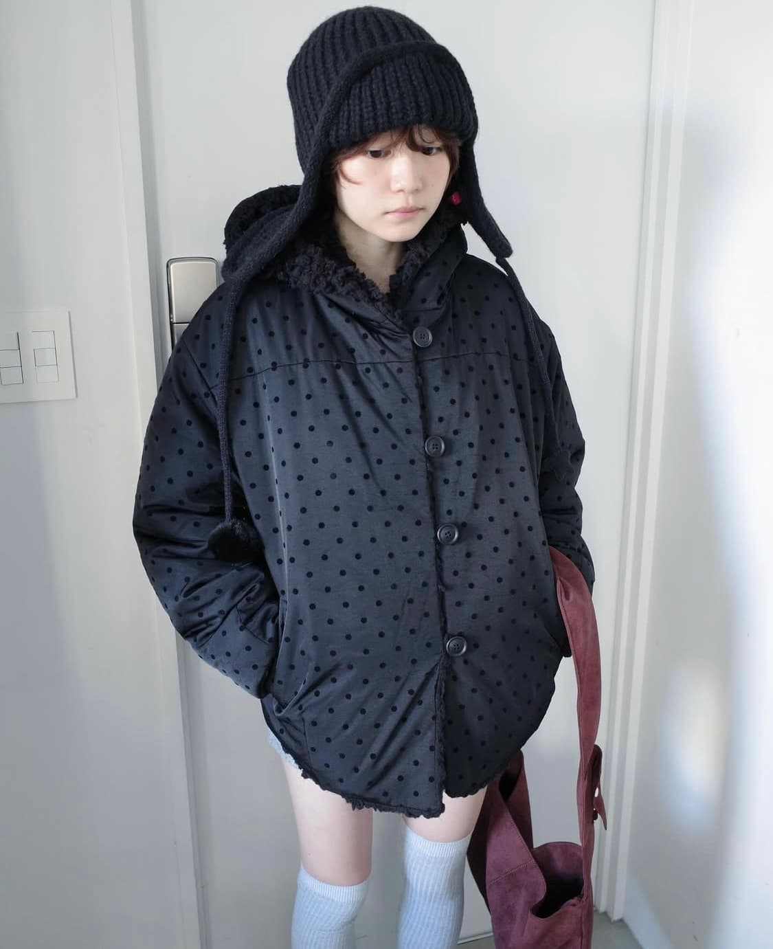 인앤양인하모니 도트 리버시블 자켓 블랙 상품이미지1