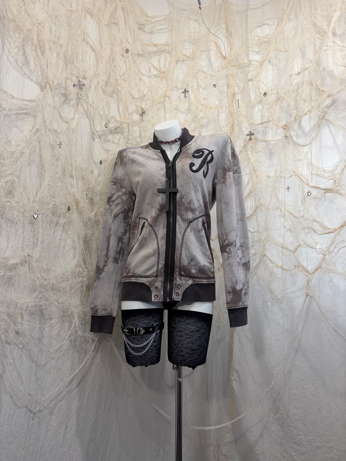 BUCKAROO tie-dye skull embroidery zip up 상품이미지3