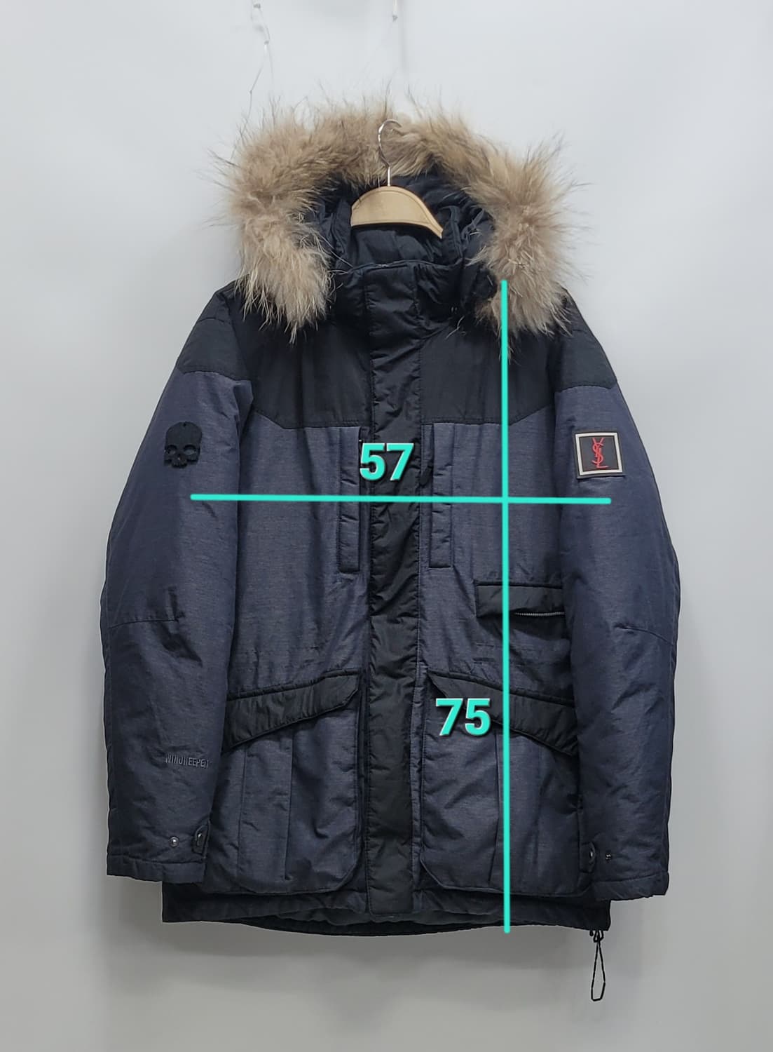 이브생로랑 80S~90S 킹하트 트럼프택 해골 백로고 패딩 / 남 L
 상품이미지10