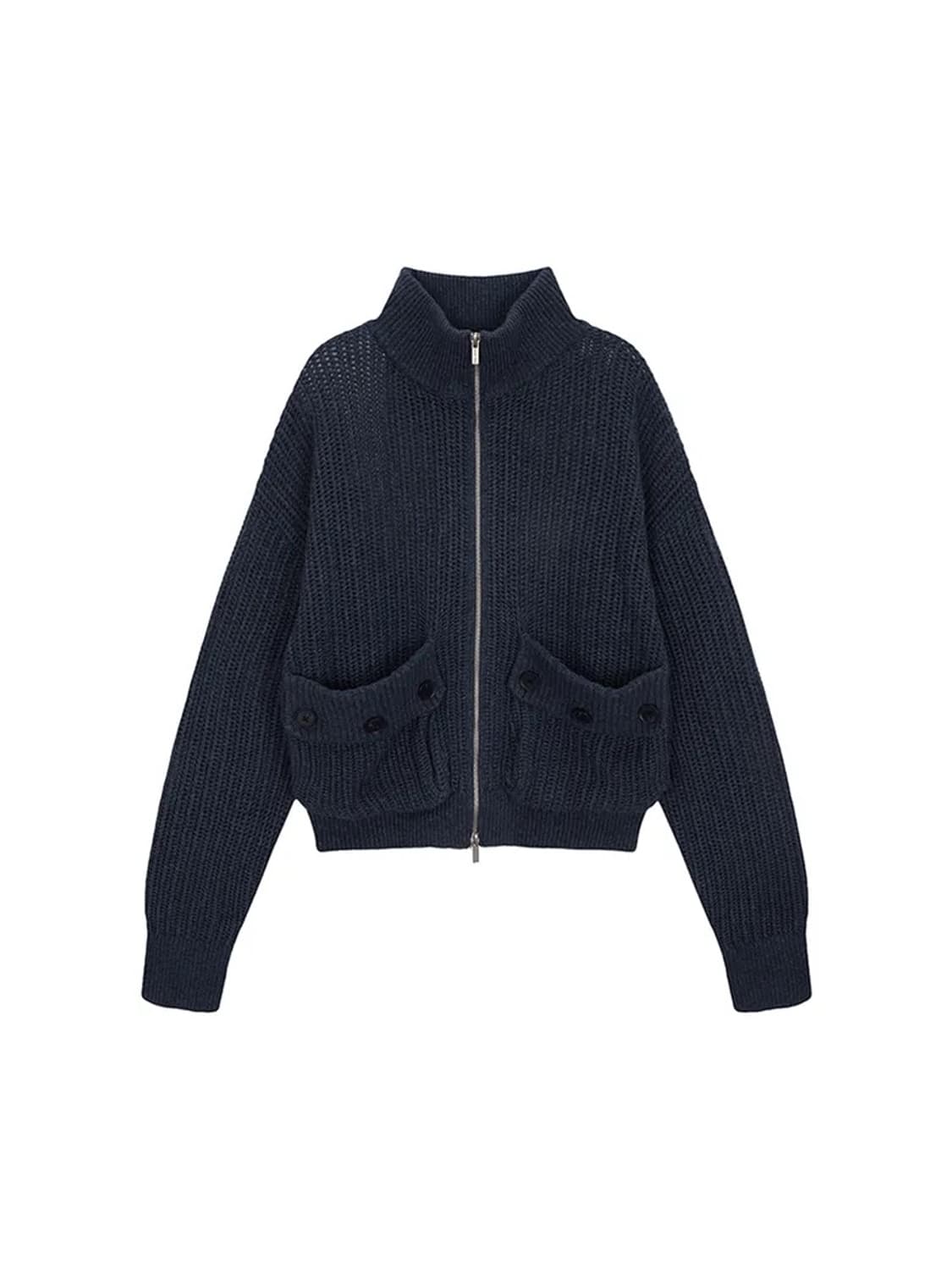 마뗑킴 니트 집업 VOLUME POCKET KNIT ZIP UP 상품이미지1