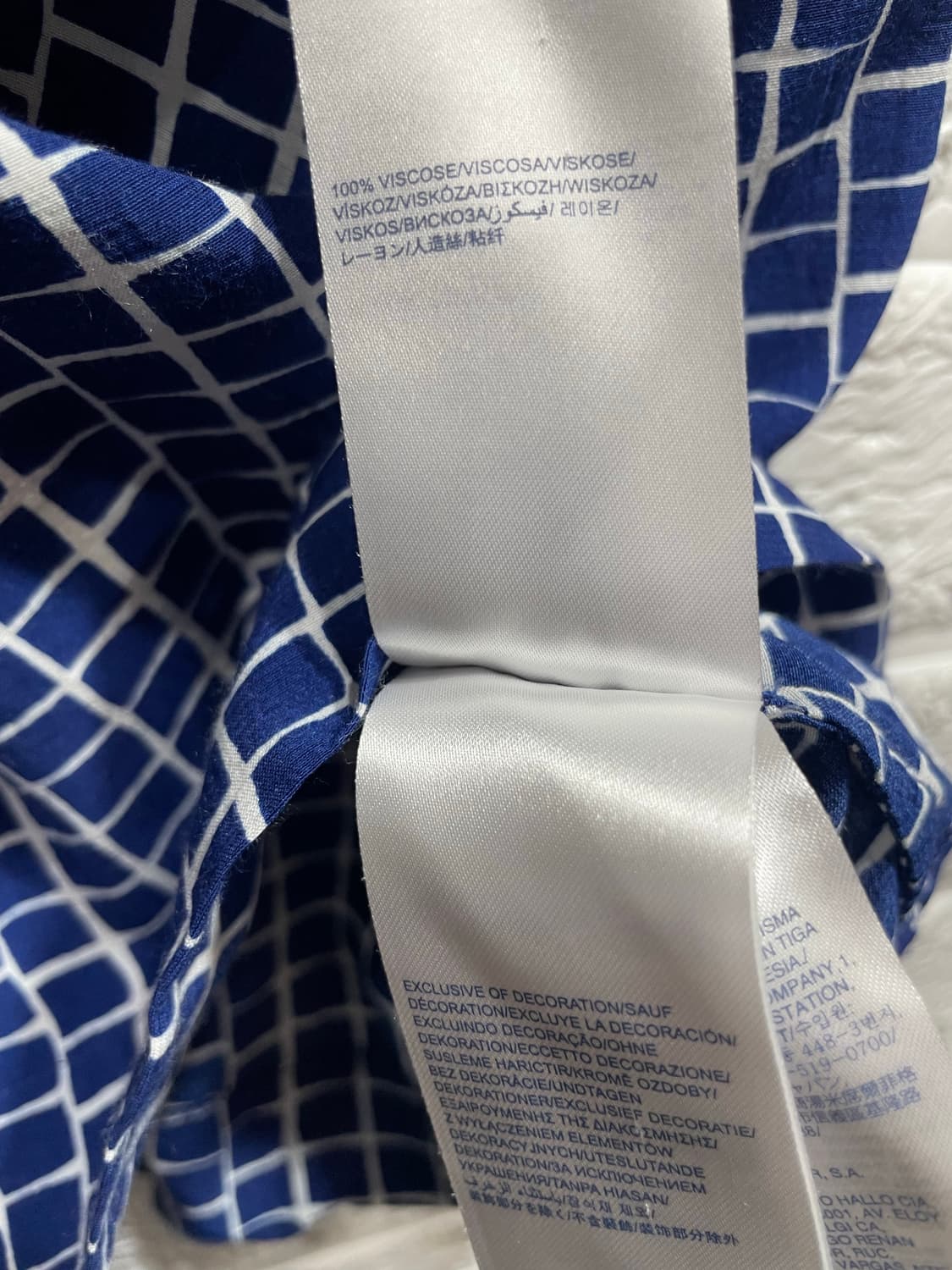 정품 타미힐피거 블루체크 반팔블라우스 캡소매블라우스 비스코스레이온100% 상품이미지3