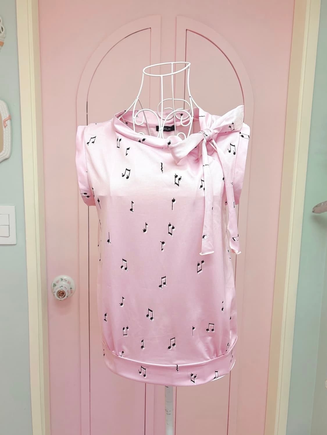 milk 멜로디 음표 나시 블라우스 티 빈티지 러블리 히메갸루 긱시크 상품이미지1