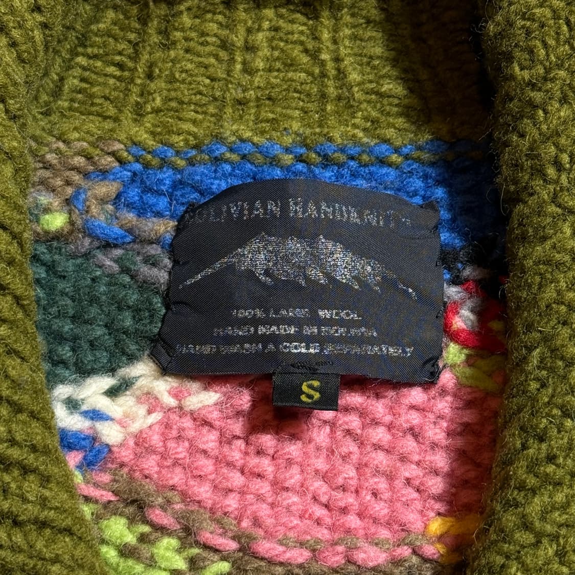 빈티지 다이아몬드 패치 니트 가디건 상품이미지4