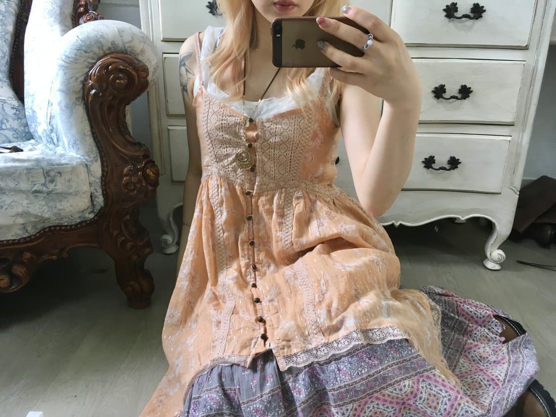 Axes femme 페어리 코랄 레이스 슬리브리스 원피스 상품이미지1