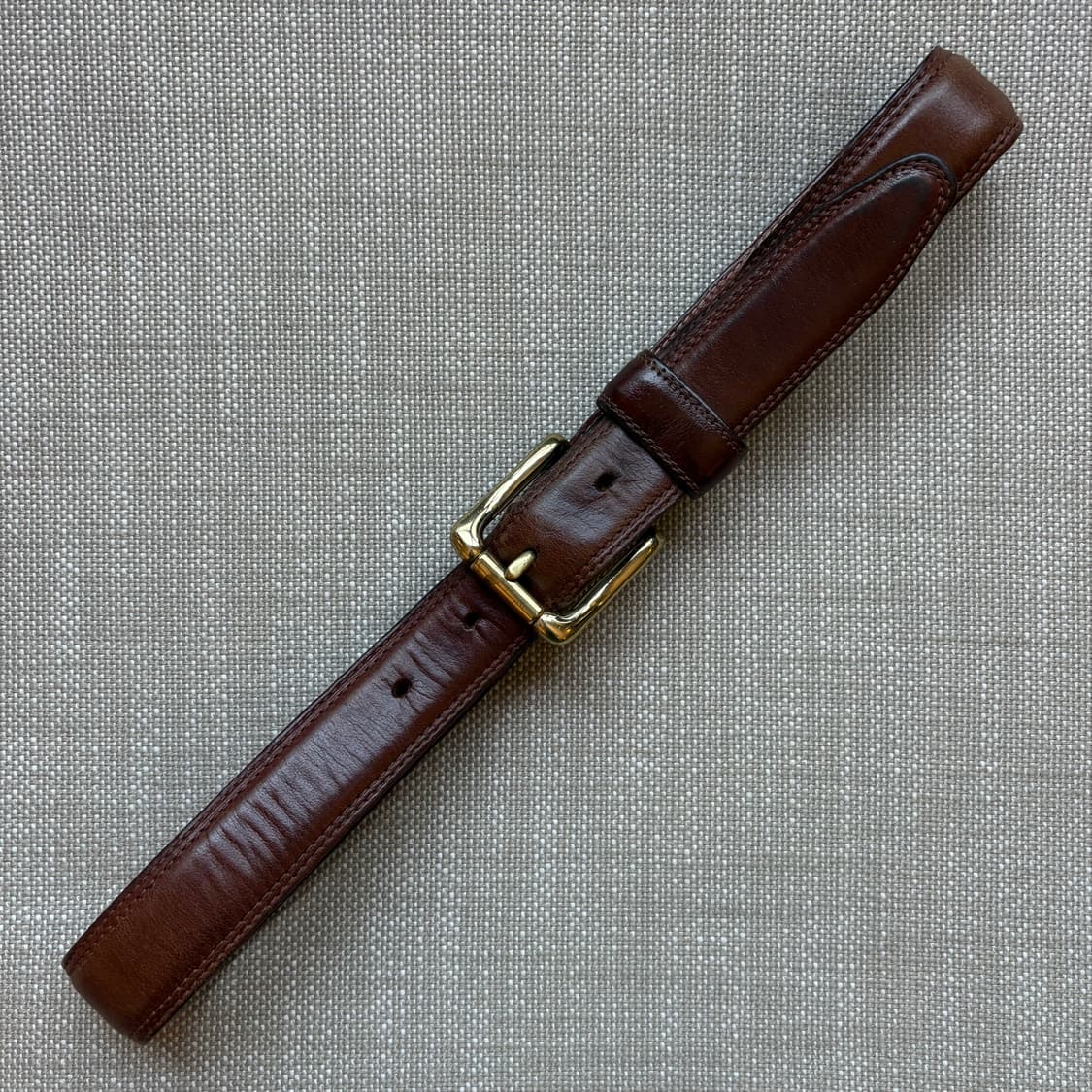 [27] 90s USA GAP 브라운 레더 솔리드 브라스 벨트 상품이미지3