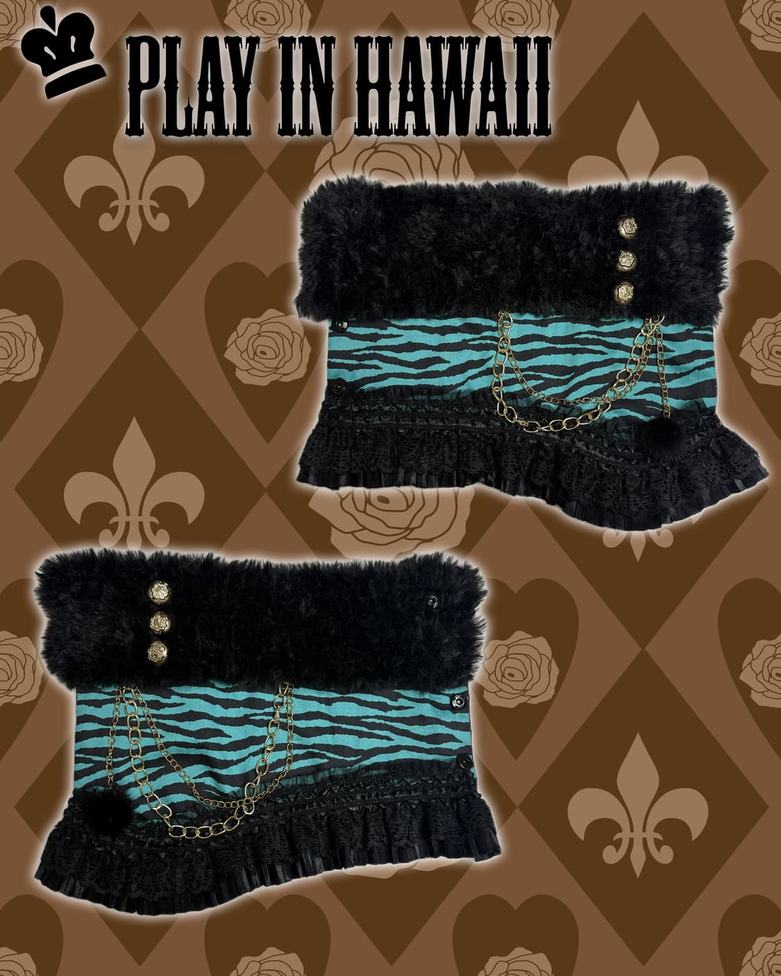 갸루 지브라 퍼 레그워머 Zebra fur leg warmer ☆* 상품이미지3