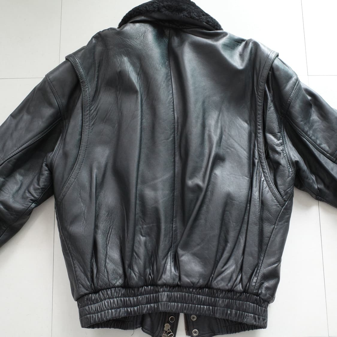 블루버드 90s 양털탈부착 레더항공자켓 L (YKK) 상품이미지7