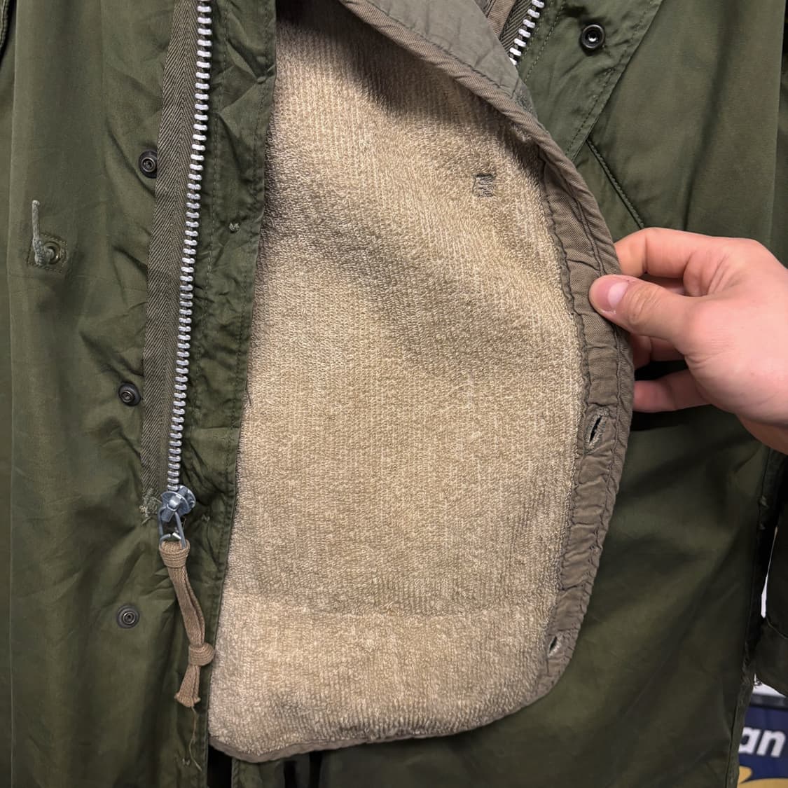 50s 오리지널 M-51 파카 1951년 초기생산 1세대 은지퍼 N434 상품이미지7