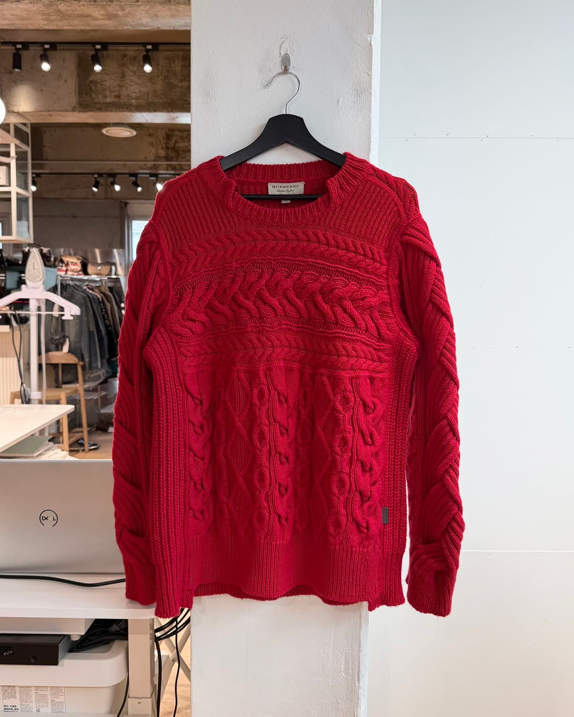 버버리 레드 아란 캐시미어혼방 니트  상품이미지2