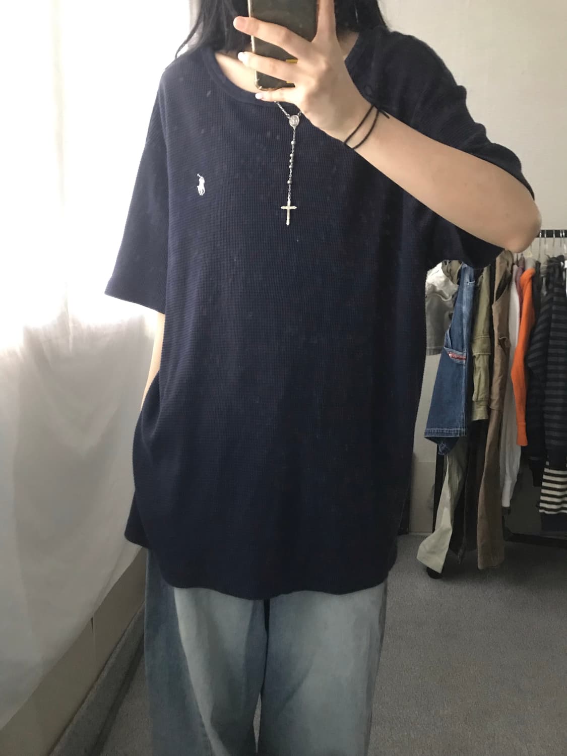 폴로 네이비 와플 반팔티셔츠 상품이미지3