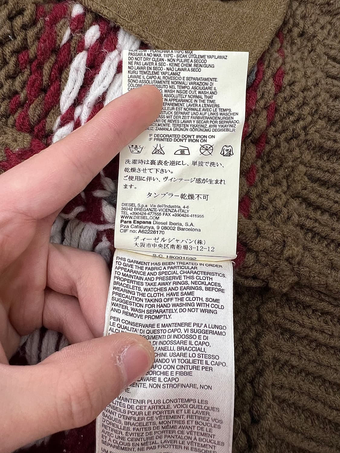 디젤 도밍고 레글런 니티드 코위찬 가디건 상품이미지9