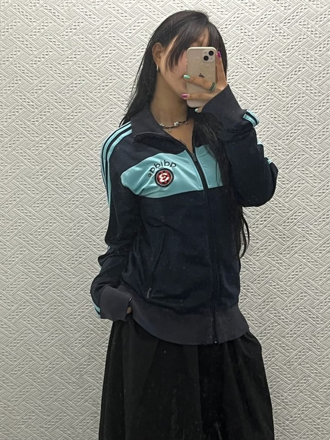 아디다스 올드스쿨 스펠아웃 하늘색 트랙탑 집업 져지 105 C06695 상품이미지2