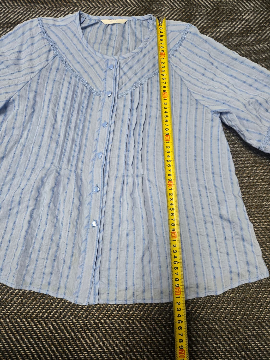 기비 24ss 블루 스트라이프 블라우스 상품이미지9