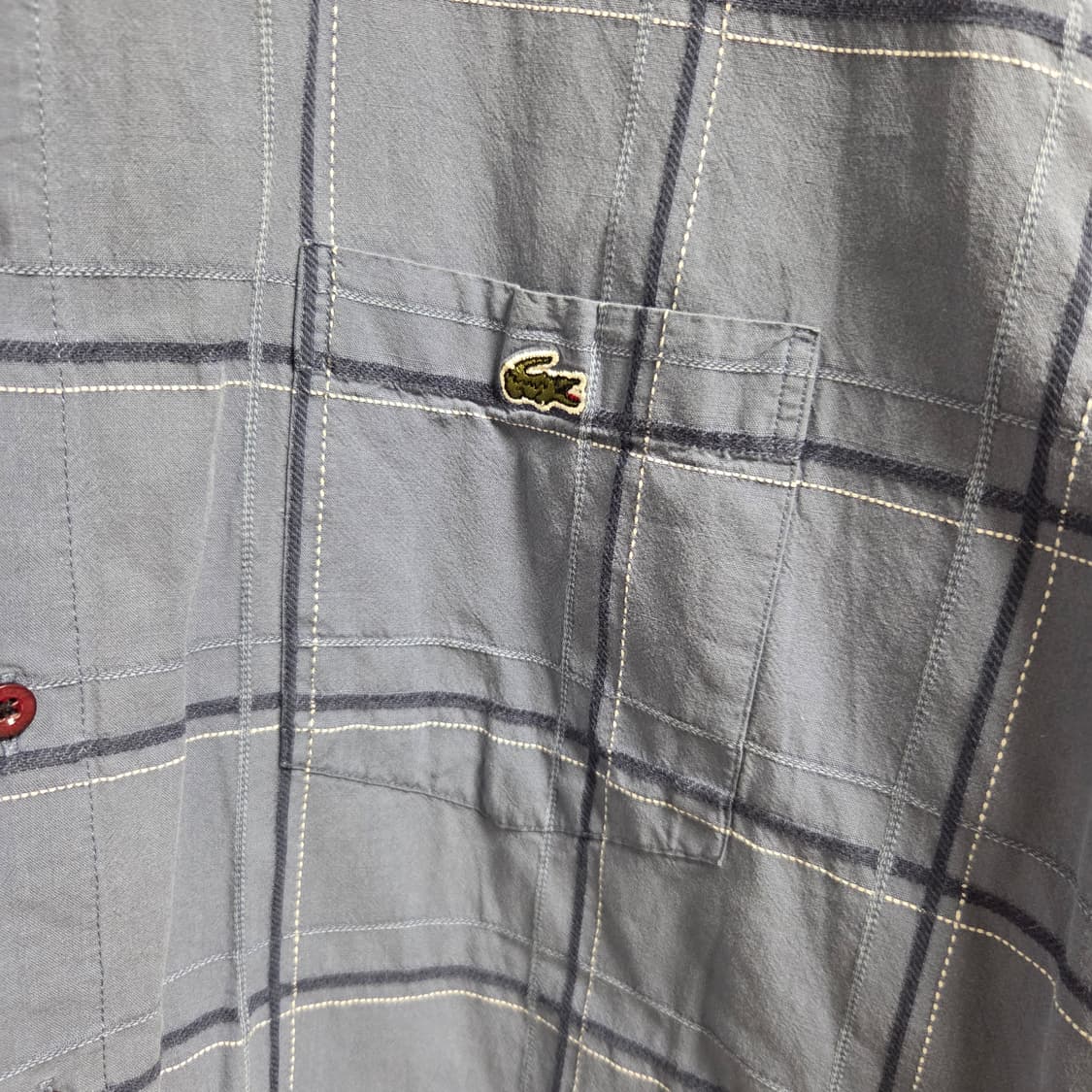 프랑스제 Lacoste 반팔 체크 셔츠 XL-2XL(110) 상품이미지6