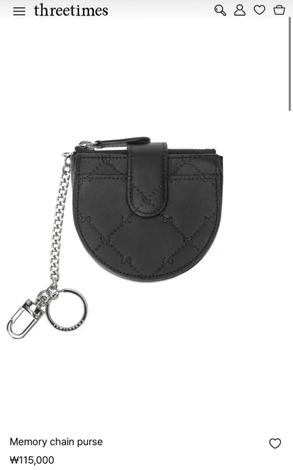 쓰리타임즈 Memory chain purse 상품이미지1
