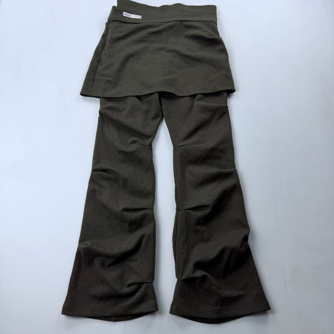 오호스 (ojos) 카키 랩 스커트 턱 팬츠 카키 상품이미지5