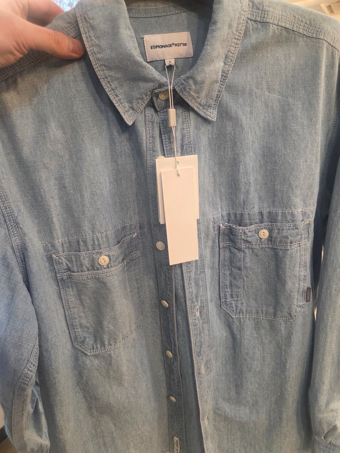 에스피오나지 샴브레이 워크셔츠  (새상품 L) 상품이미지2