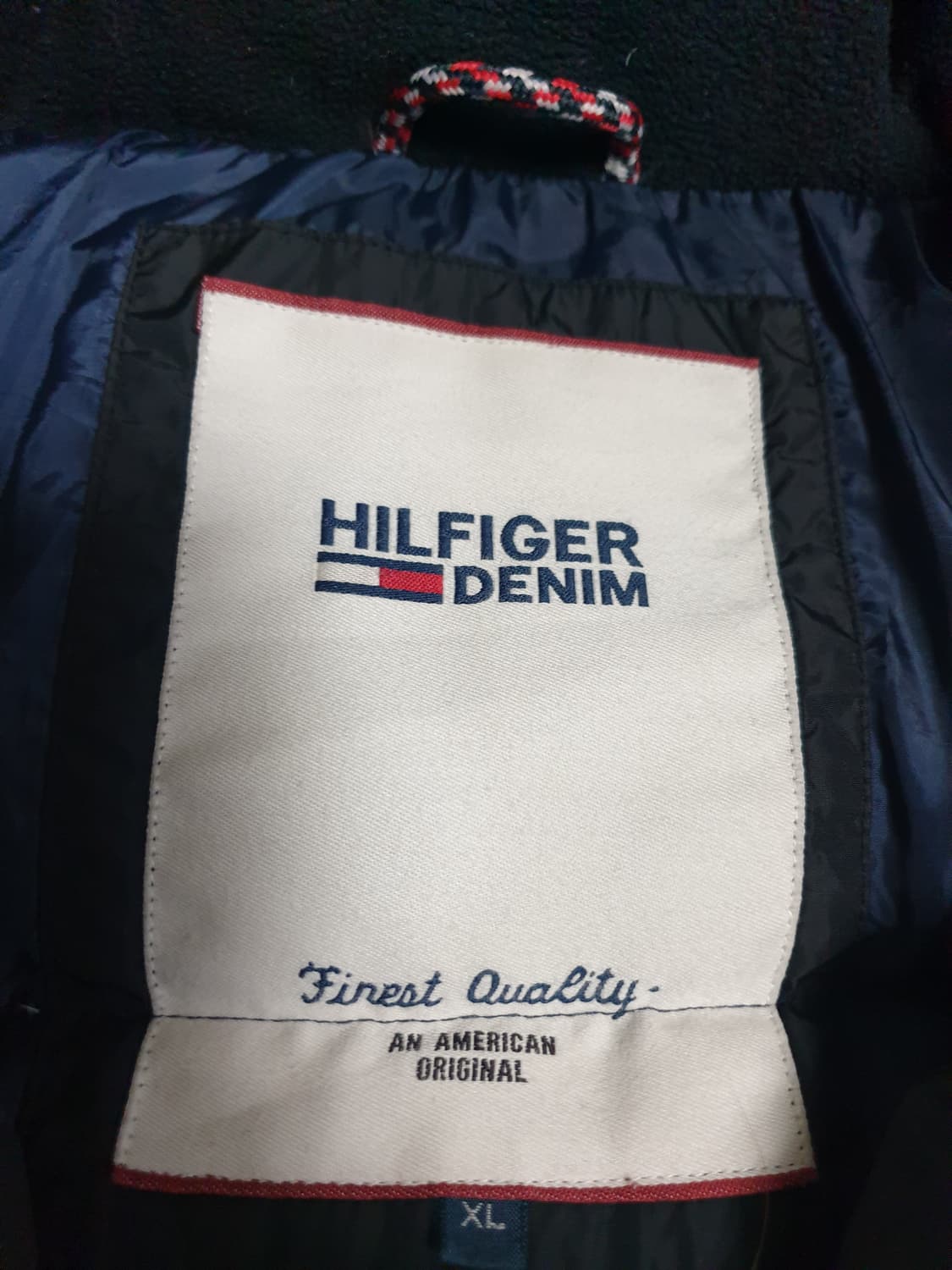 (해외발매) 타미힐피거 빈티지 빅 백로고 다운 숏패딩 블랙 (XL) 상품이미지6