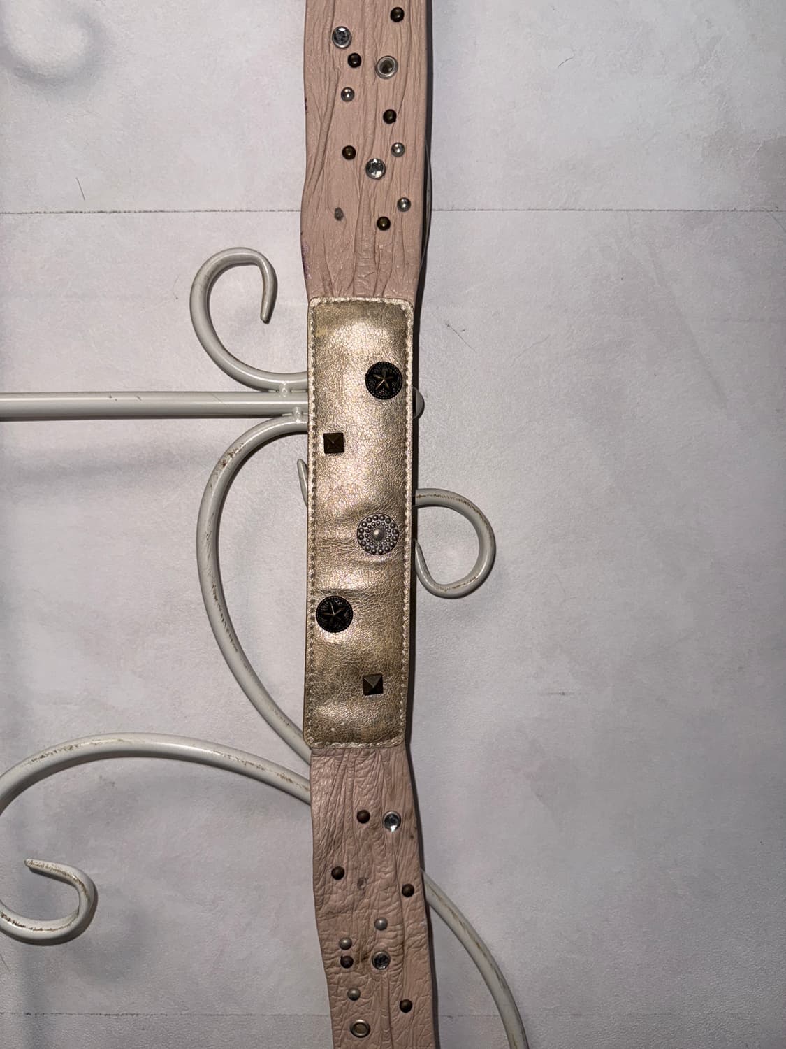 Pink beige bold antique stud charm belt 상품이미지5