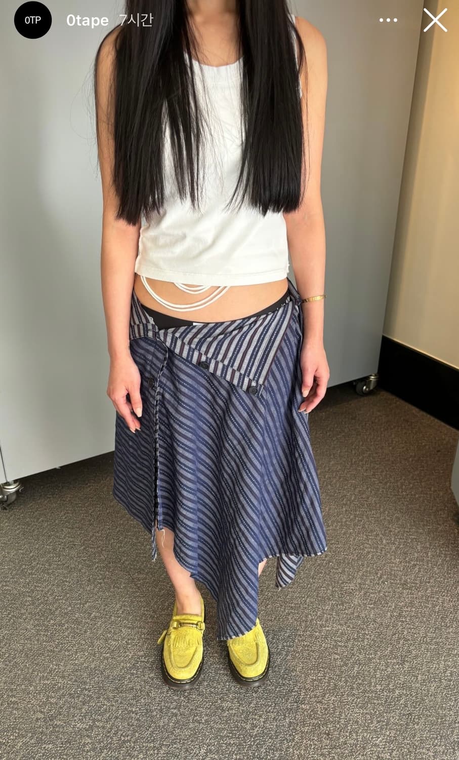 0tape wrap skirt 공테잎 랩스커트 상품이미지1