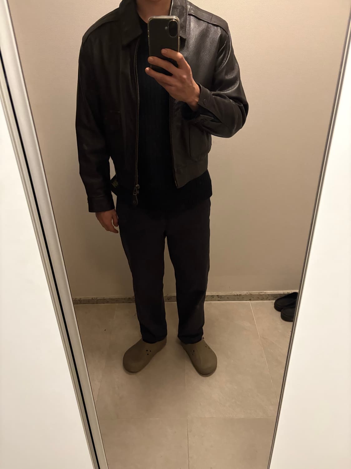 빈티지 브라운 레더 밀리터리 블루종 A2자켓 95사이즈 상품이미지4