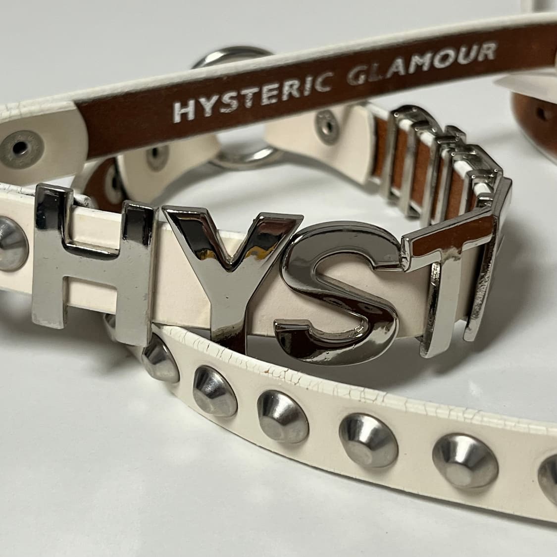 히스테릭 글래머 화이트 펑크 스터드 벨트 상품이미지2