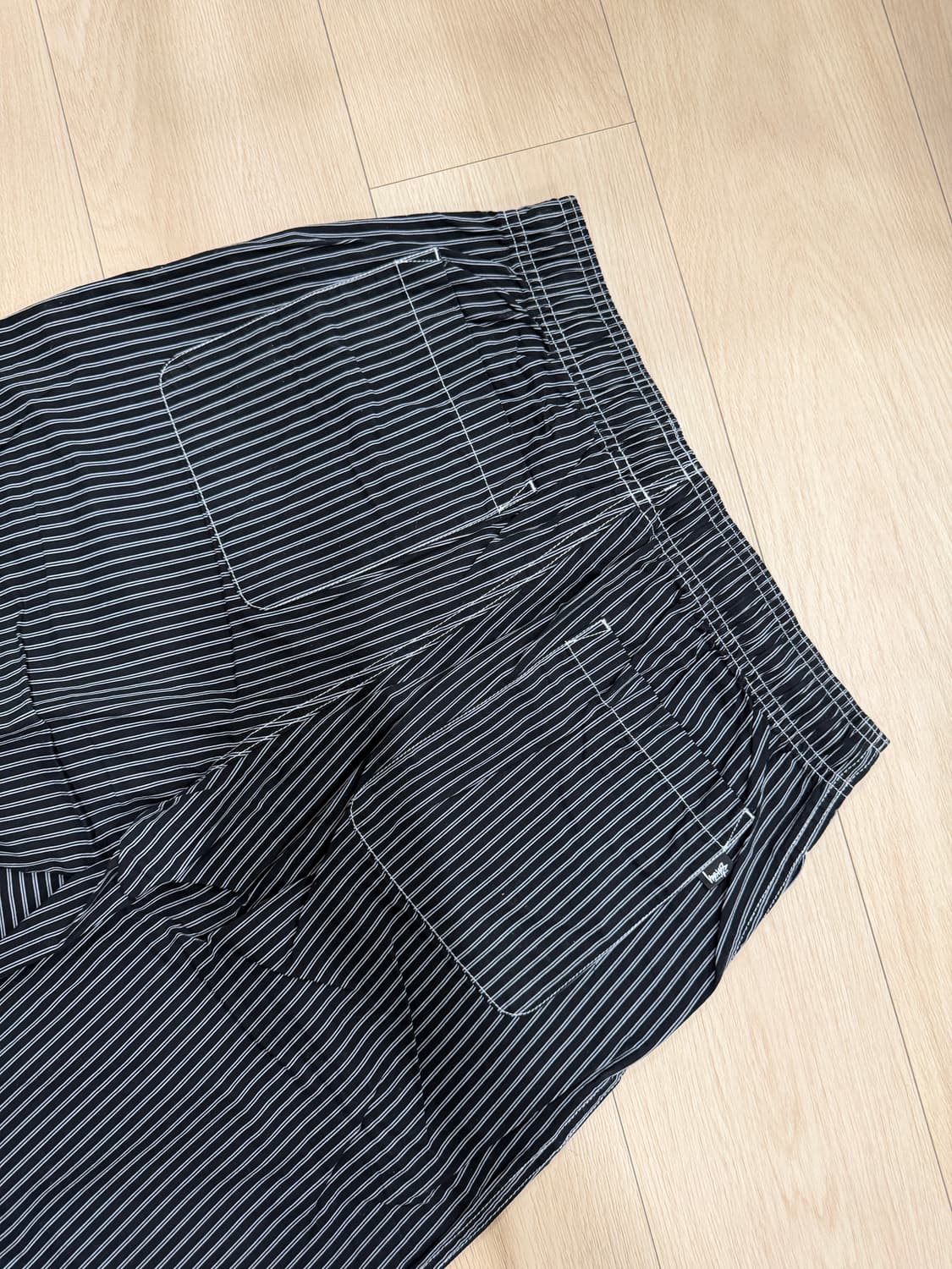 STUSSY 스투시 스트라이프 팬츠 블랙 (새상품) 상품이미지2