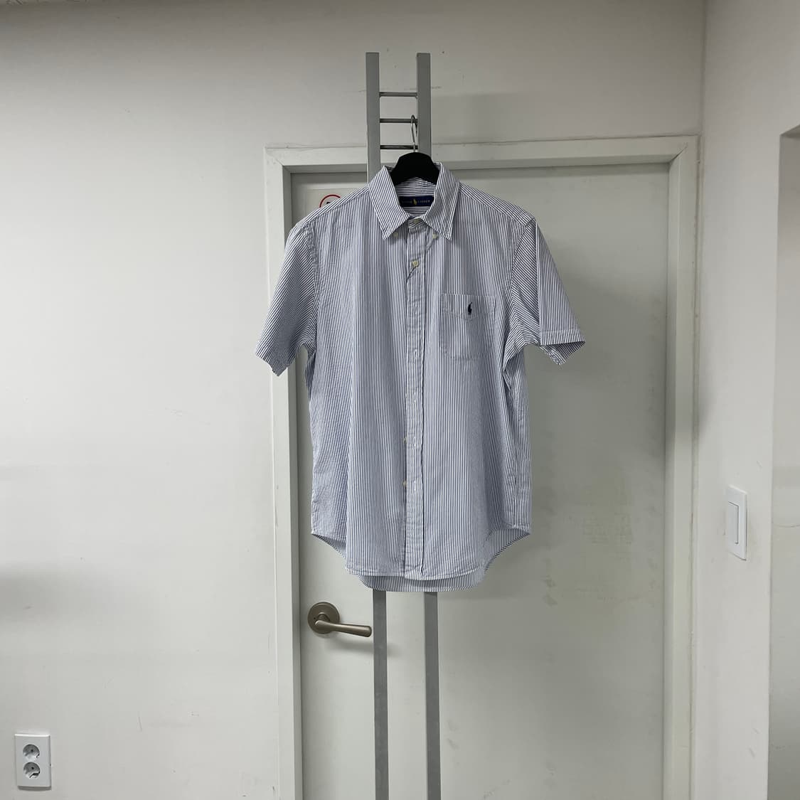 폴로 시어서커 반팔 스트라이프 셔츠 M  상품이미지1