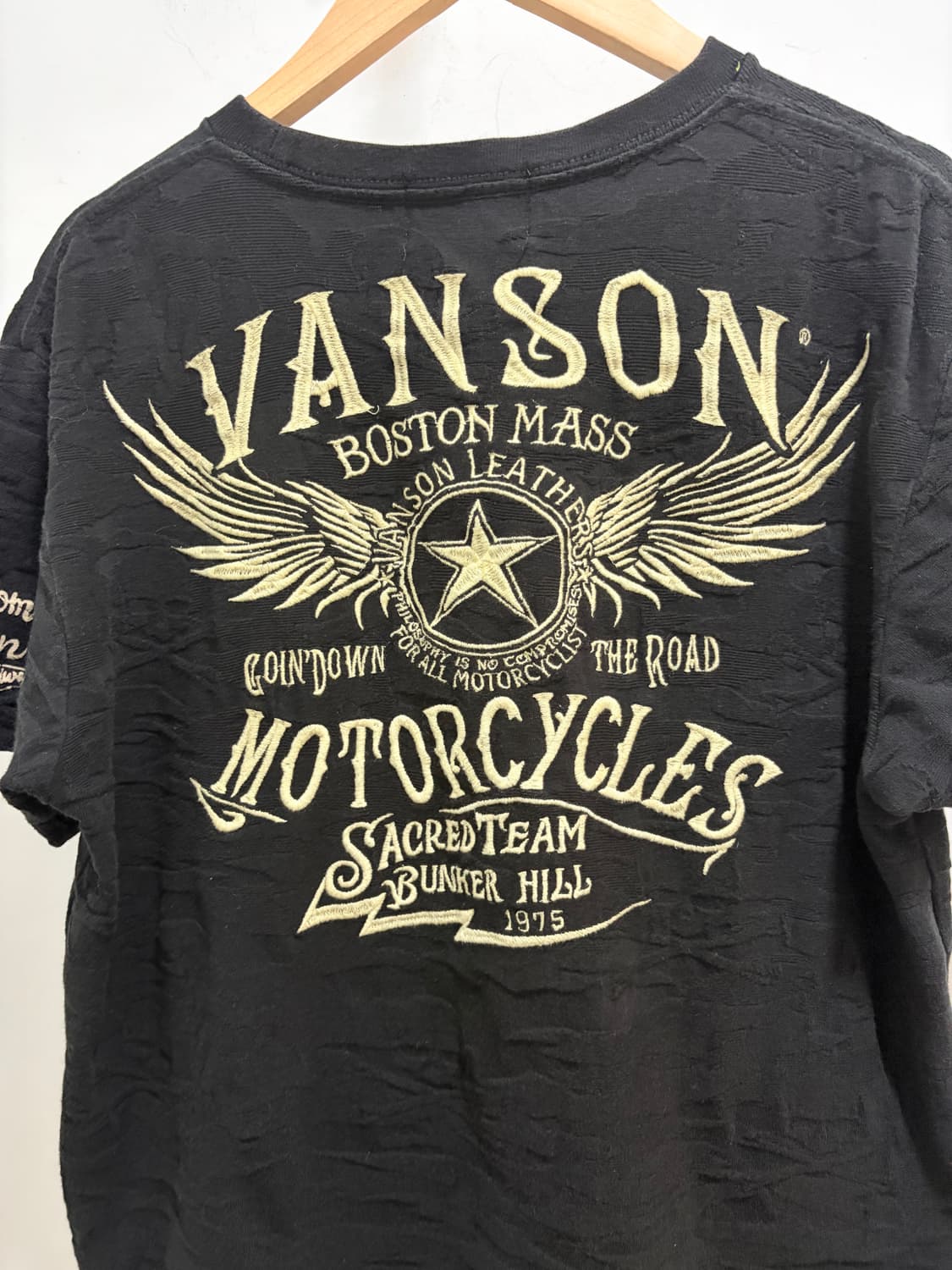Vanson Leathers 밴슨 자수 물결 반팔 티셔츠 상품이미지10