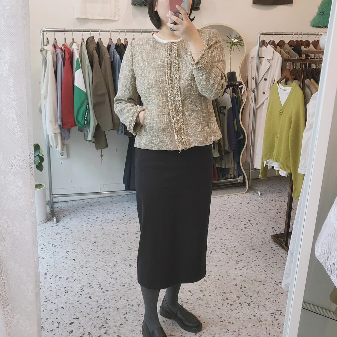 골드베이지 트위드 재킷(Japan made) 상품이미지10