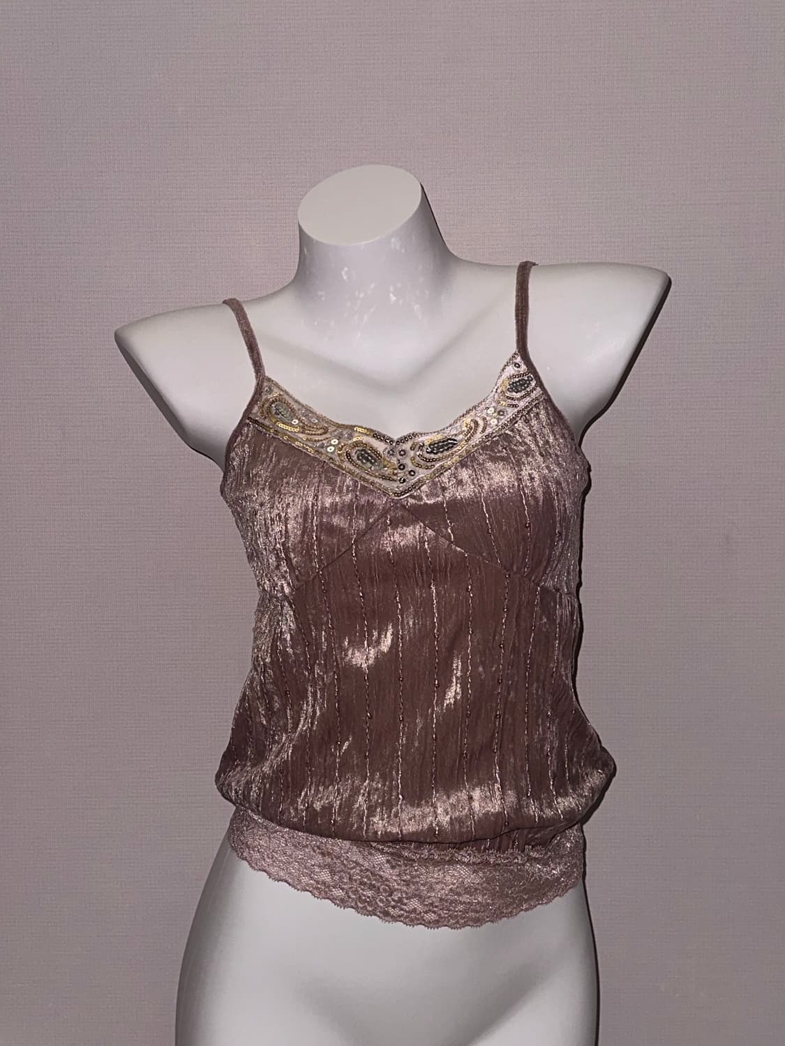 빈티지 베이지 핑크 벨벳 페어리 슬리브리스 상품이미지6