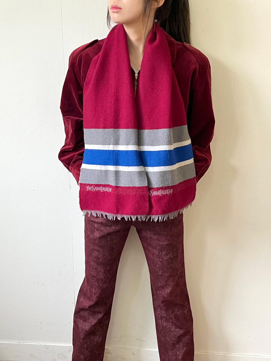 YSL 울 파스텔 머플러 상품이미지6