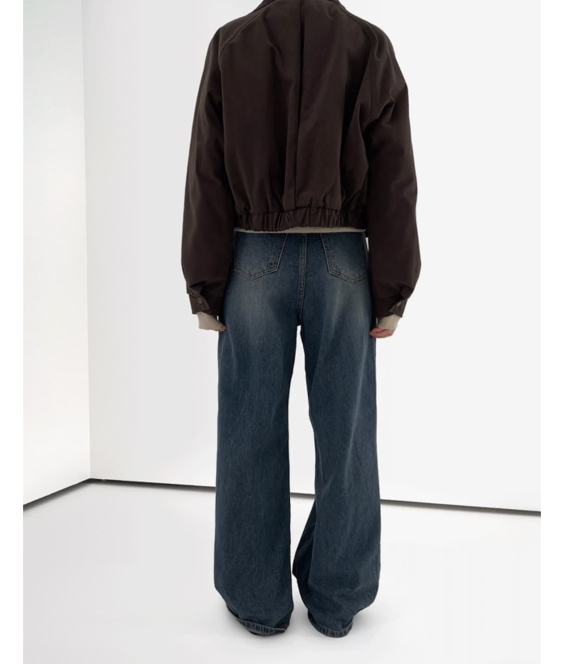 어텀 래글런 브라운 봄버 누빔점퍼 자켓 상품이미지2