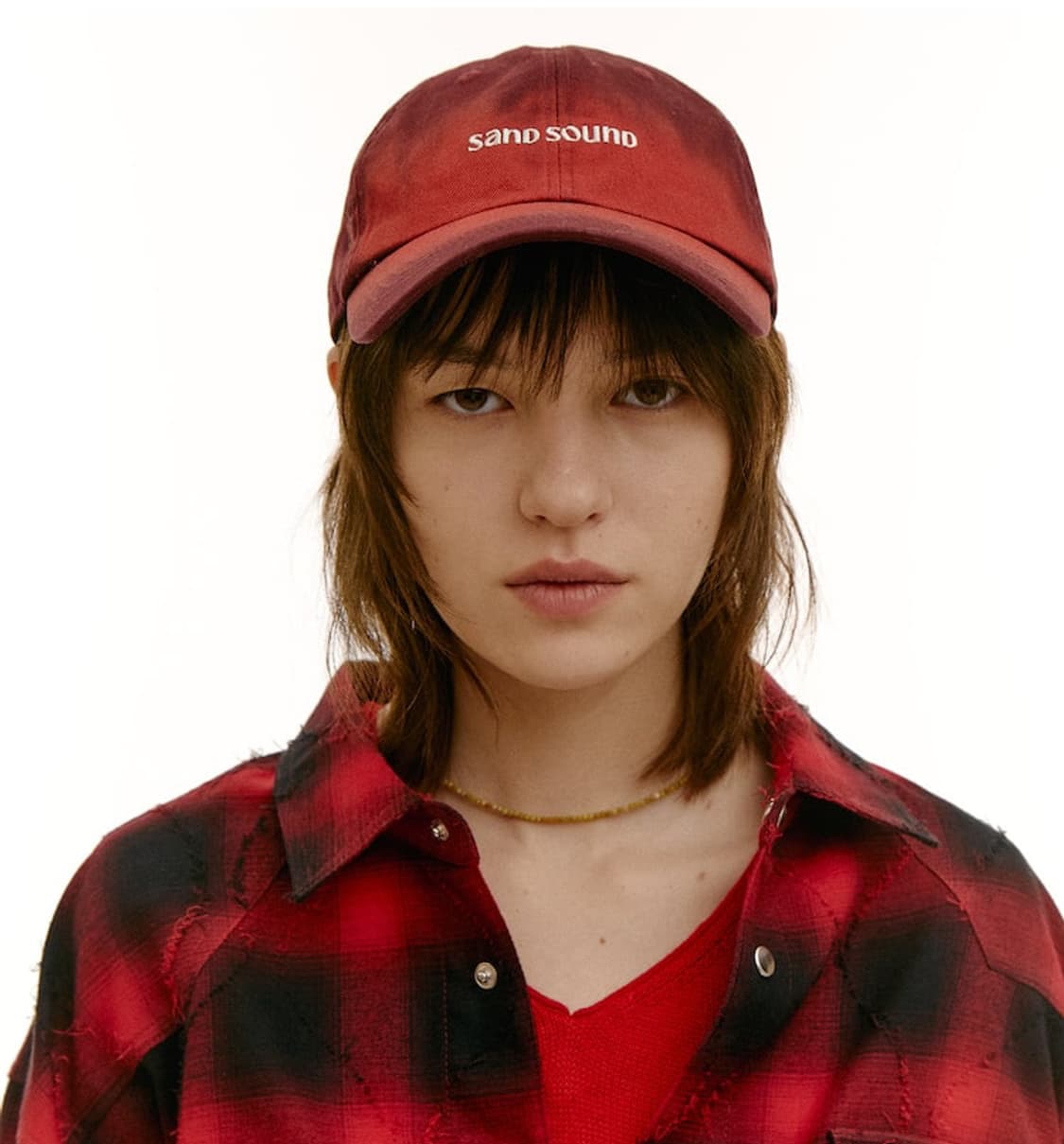 샌드사운드 코튼 워싱 볼캡 레드 상품이미지3