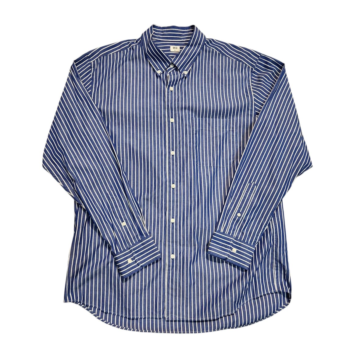 유니클로 블루 스트라이프 셔츠 남방 (XL) 상품이미지1