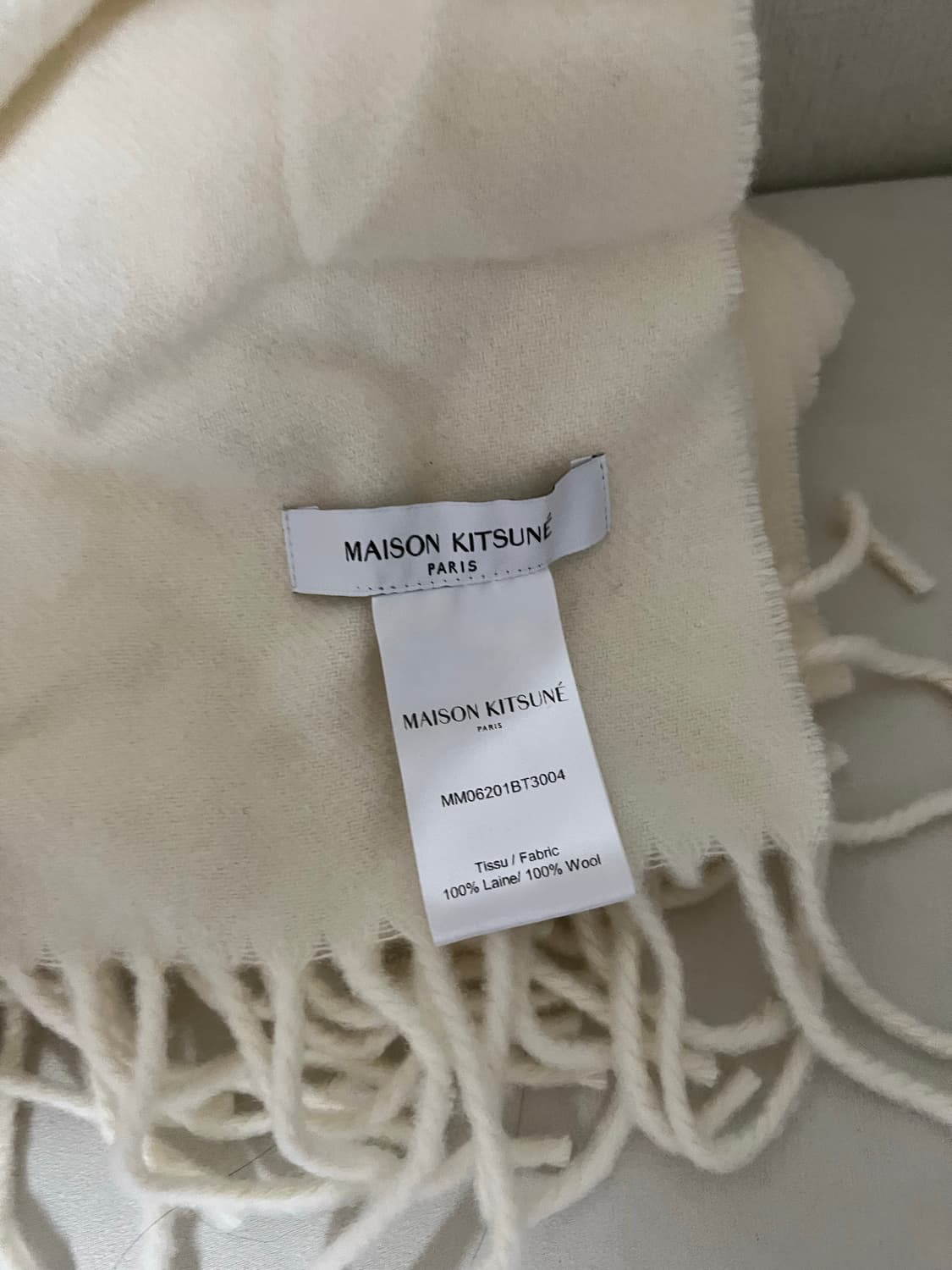 메종키츠네 아이보리 목도리 상품이미지2