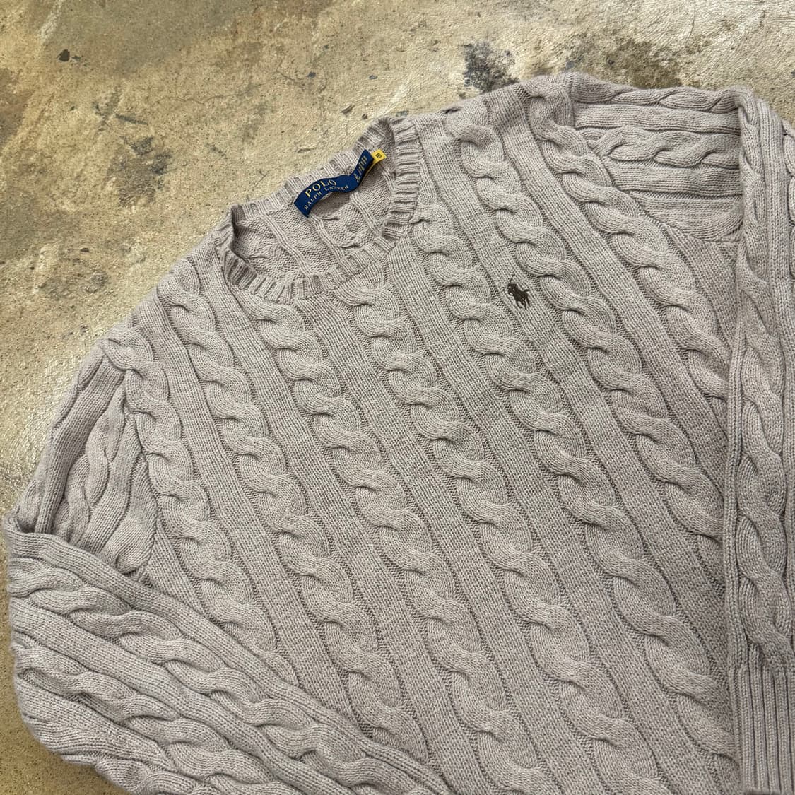 폴로 랄프로렌 브라운 베이지 꽈배기 니트 상품이미지1