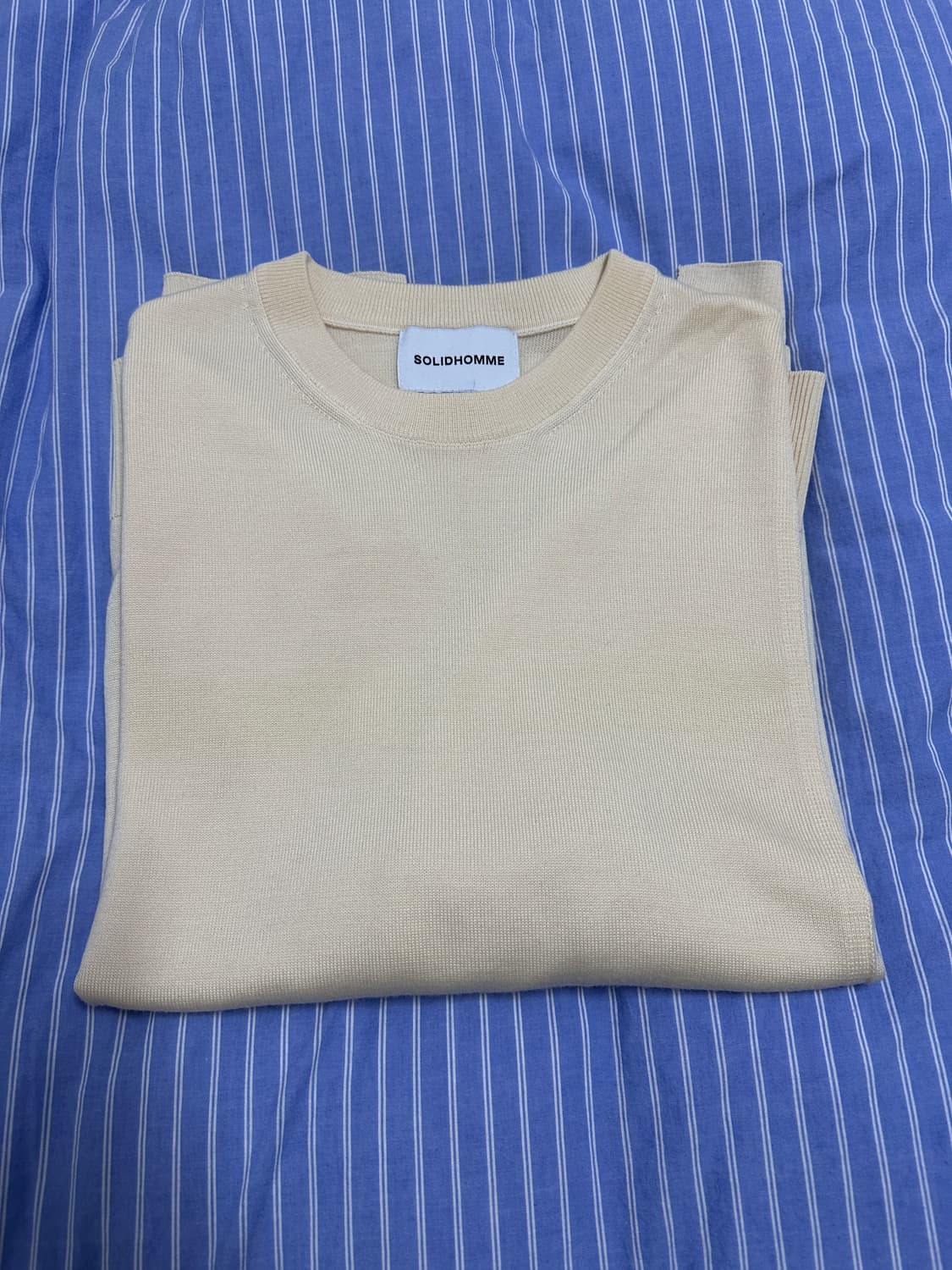 솔리드옴므 백로고 니트 아이보리 48 상품이미지4