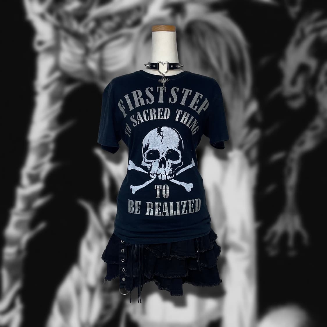 Skull Printed Glitter T-Shirt  상품이미지2